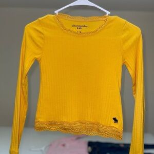Abercrombie Kids Mustard Lace Detail Top